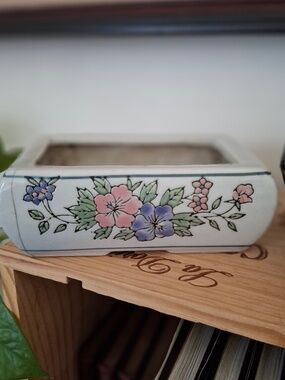 Panda Garden Ceramic Rectangular Floral Planter